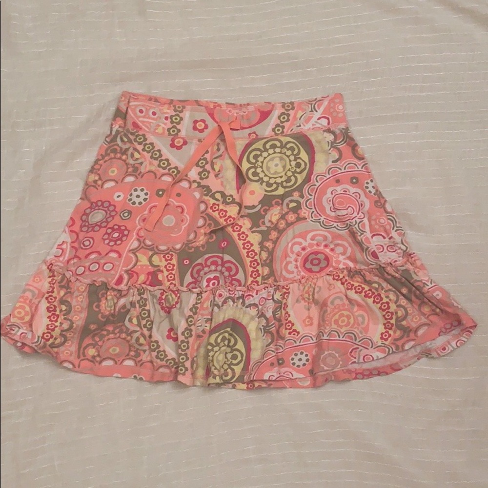 Pink Patterned Girls Skirt